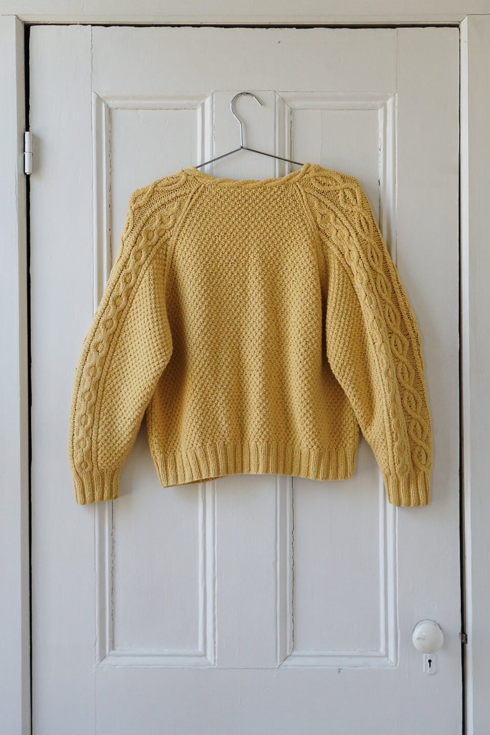 Dandelion Yellow Hand Knit Cable Cardigan | Size M/L