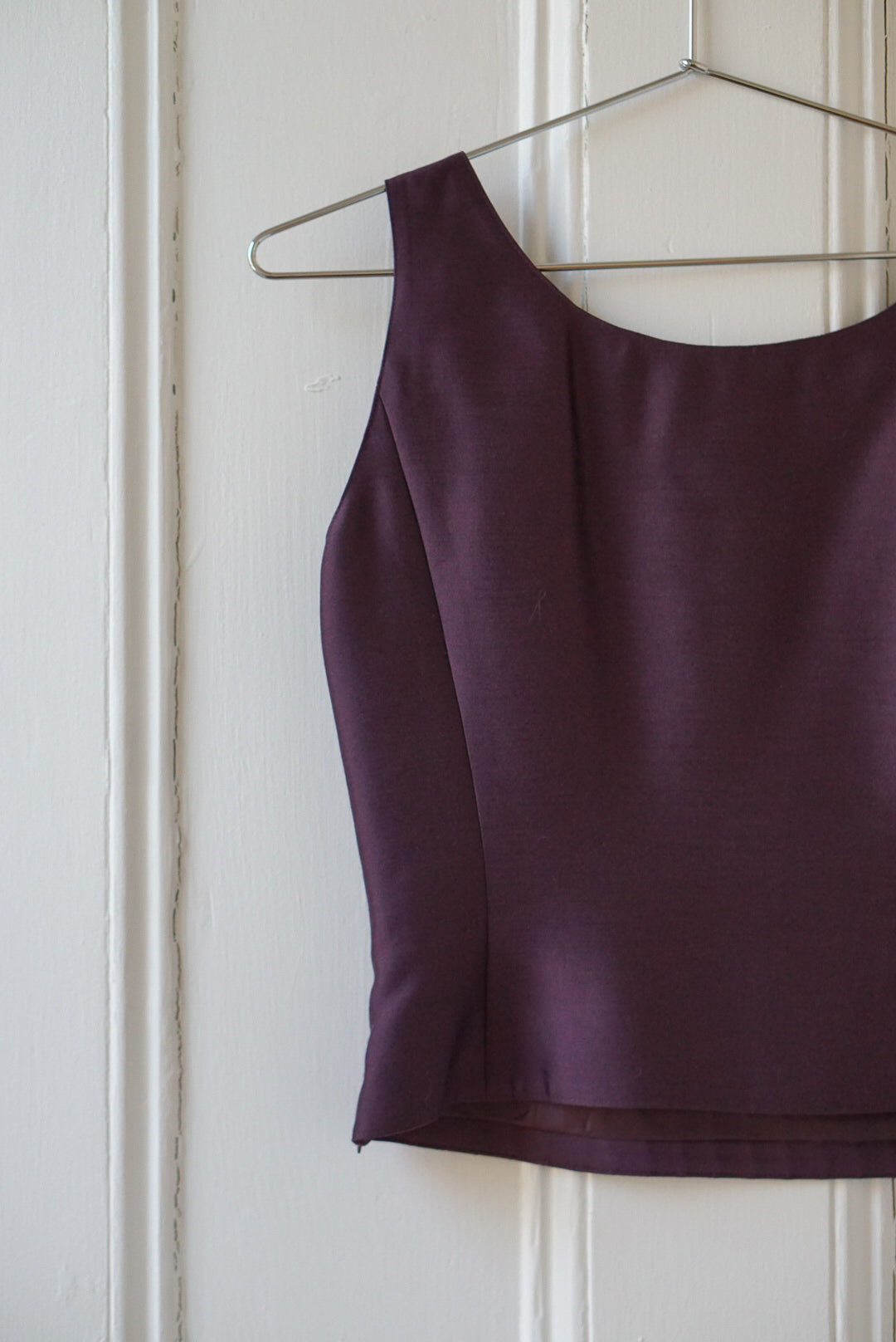 Plum Silk/Wool Sleeveless Top | Size M
