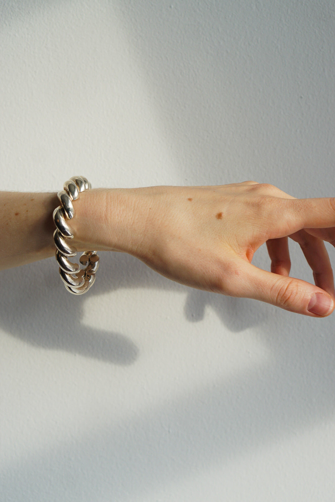 Italian Sterling Silver Sculptural Twist Bracelet