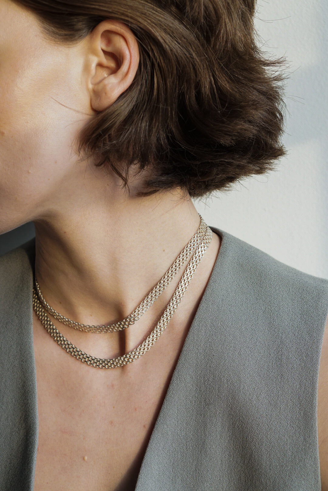 18" Italian Sterling Silver Mesh Chain