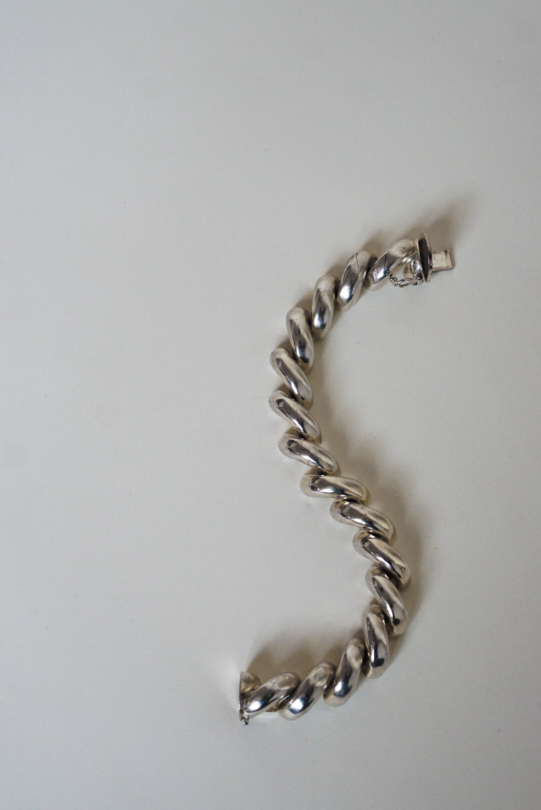 Italian Sterling Silver Sculptural Twist Bracelet