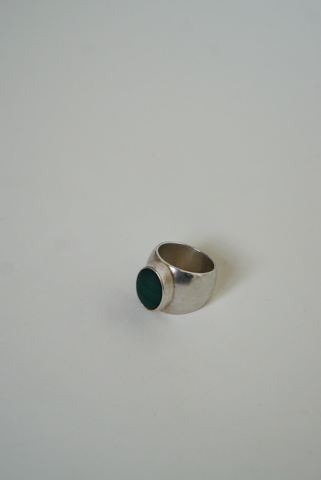 Mexican Sterling Silver Malachite Dome Ring