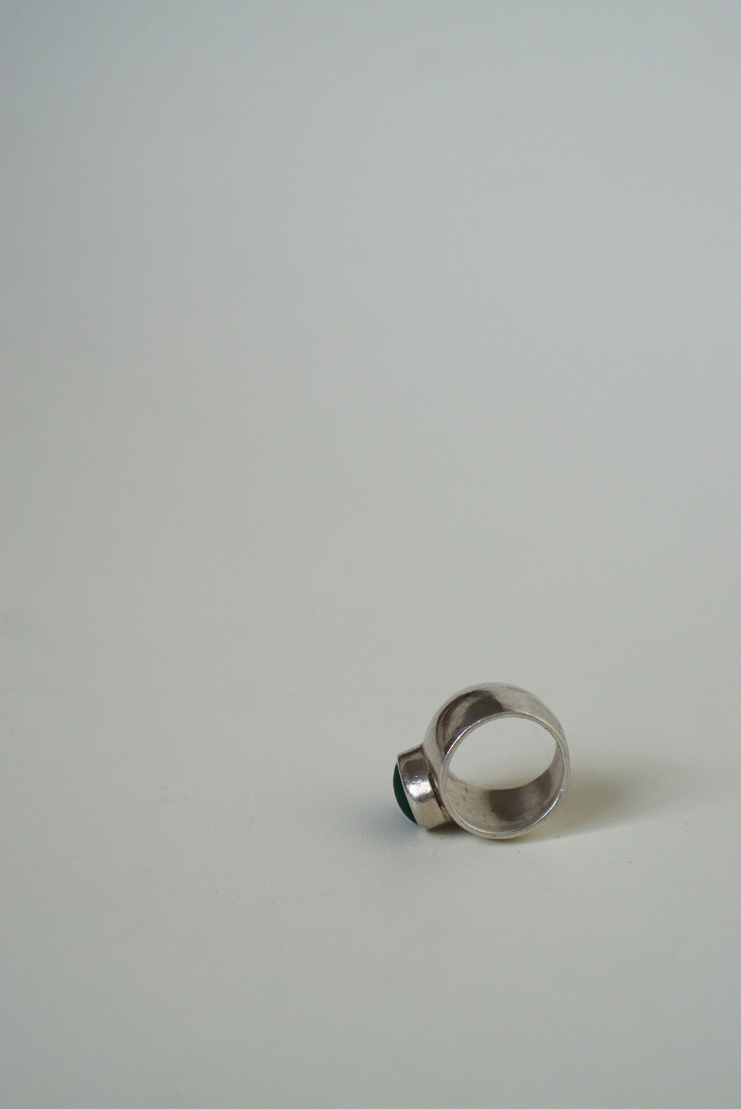 Mexican Sterling Silver Malachite Dome Ring