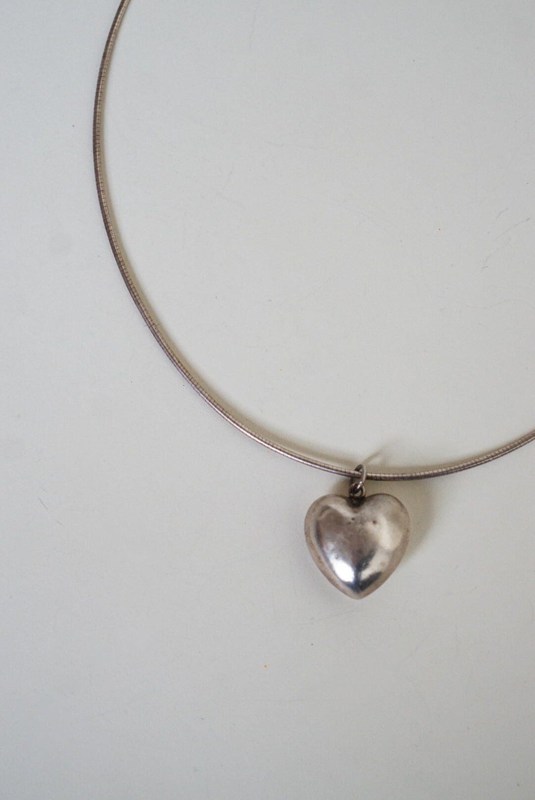 Sterling Silver Sculpted Heart Pendant Necklace