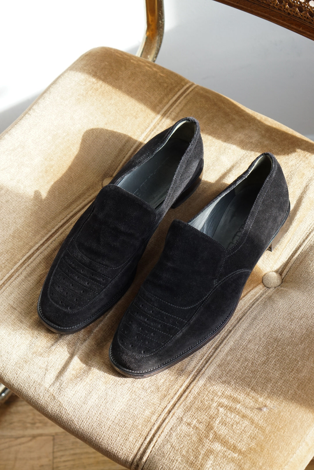90s Jil Sander Black Suede Loafers | Size 37