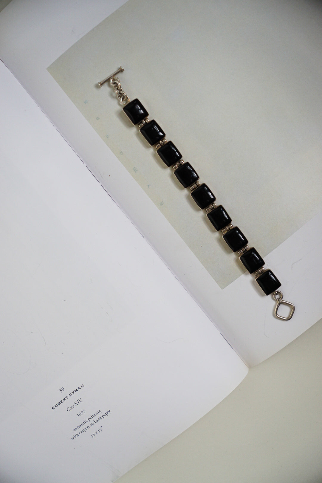 Mexican Sterling Onyx Link Toggle Bracelet