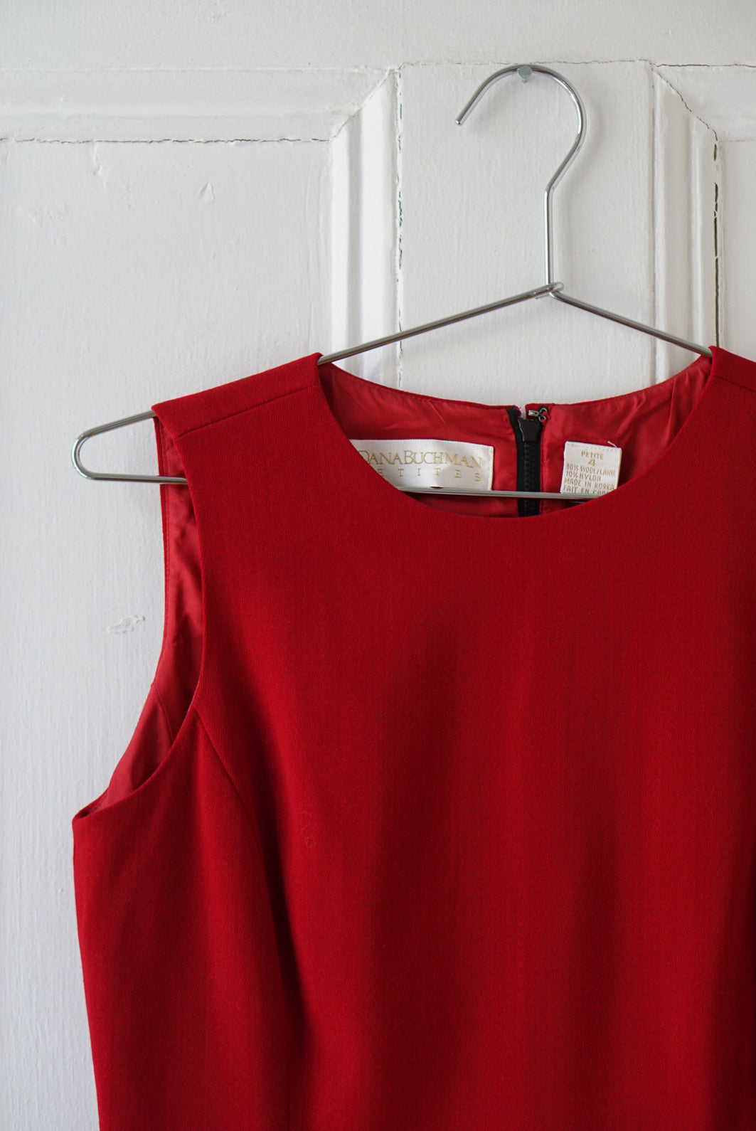 Scarlet Red Wool Blend Sleeveless Top | Size S