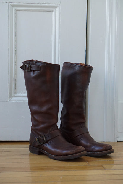 Frye Walnut Leather Riding Boots | Size 8.5