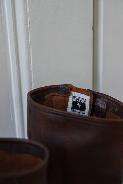 Frye Walnut Leather Riding Boots | Size 8.5