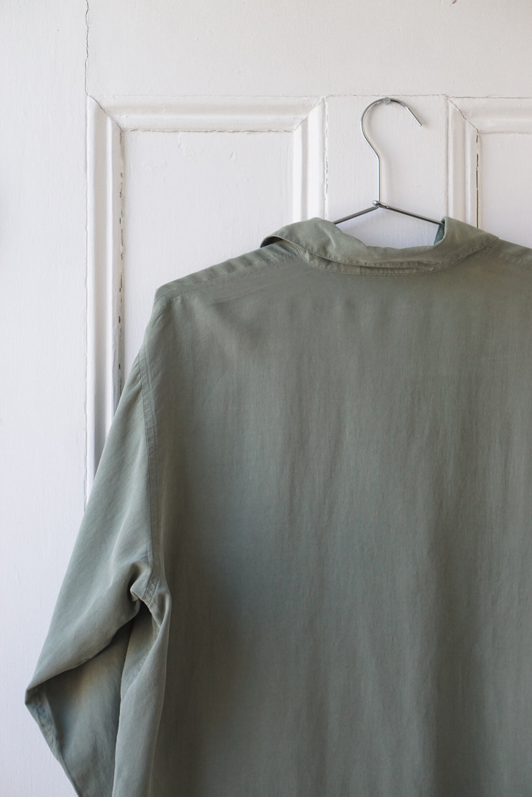 Sage Green Silk Blouse | Size M