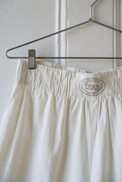 Crinkled White Cotton Shorts | Size M/L