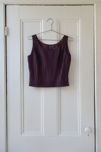 Plum Silk/Wool Sleeveless Top | Size M