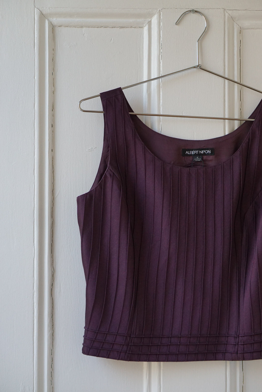 Plum Silk/Wool Sleeveless Top | Size M
