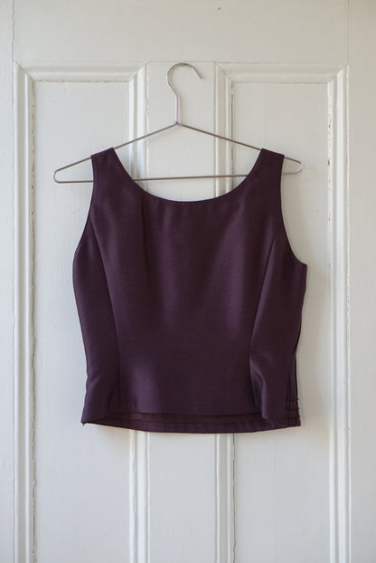 Plum Silk/Wool Sleeveless Top | Size M
