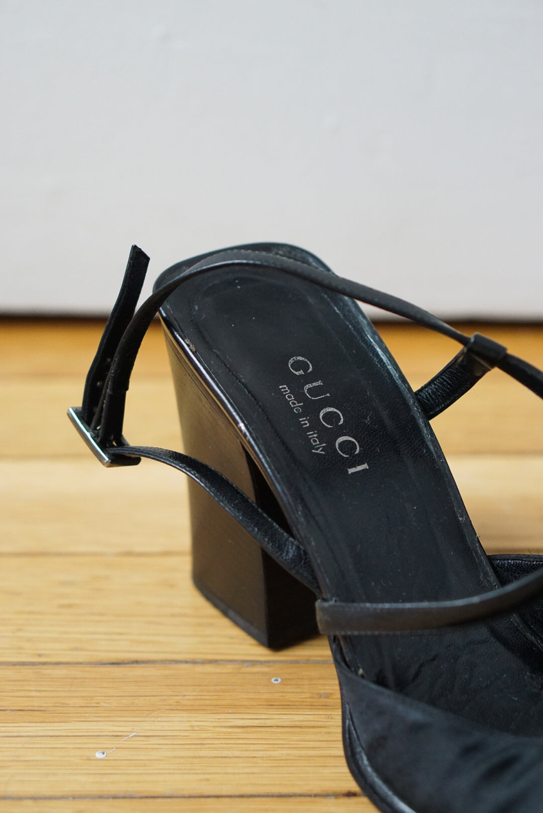 Gucci Black Strappy Slingback Heels | Size 9.5
