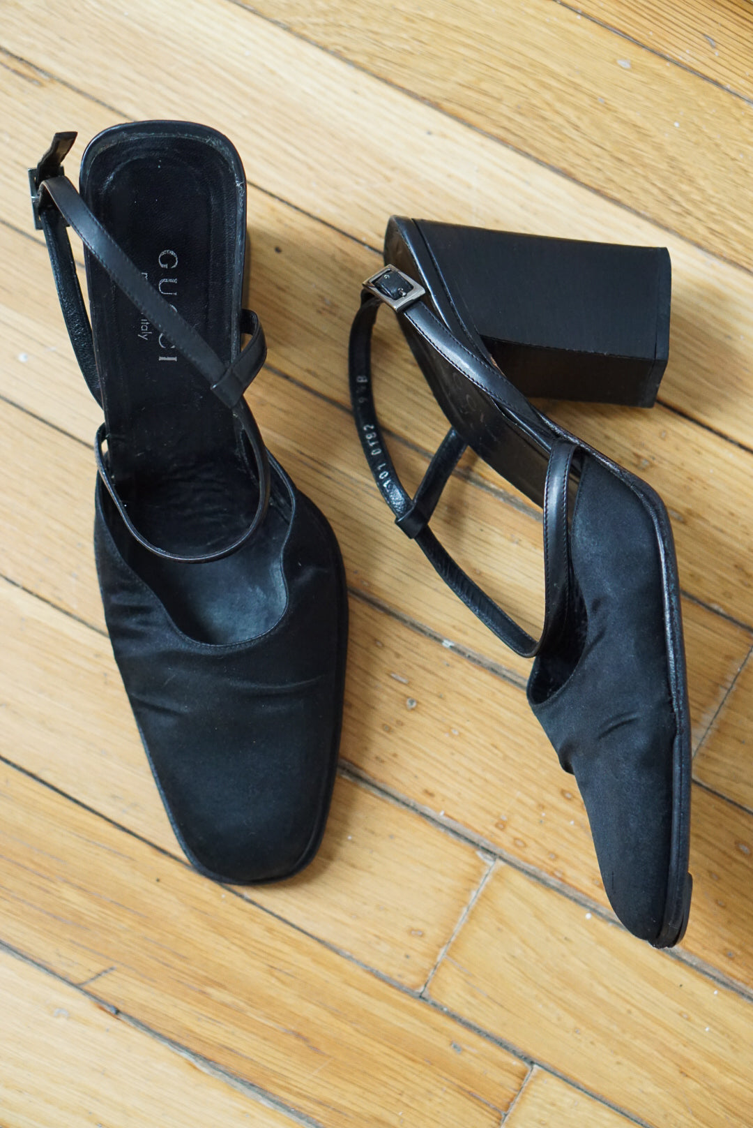 Gucci Black Strappy Slingback Heels | Size 9.5