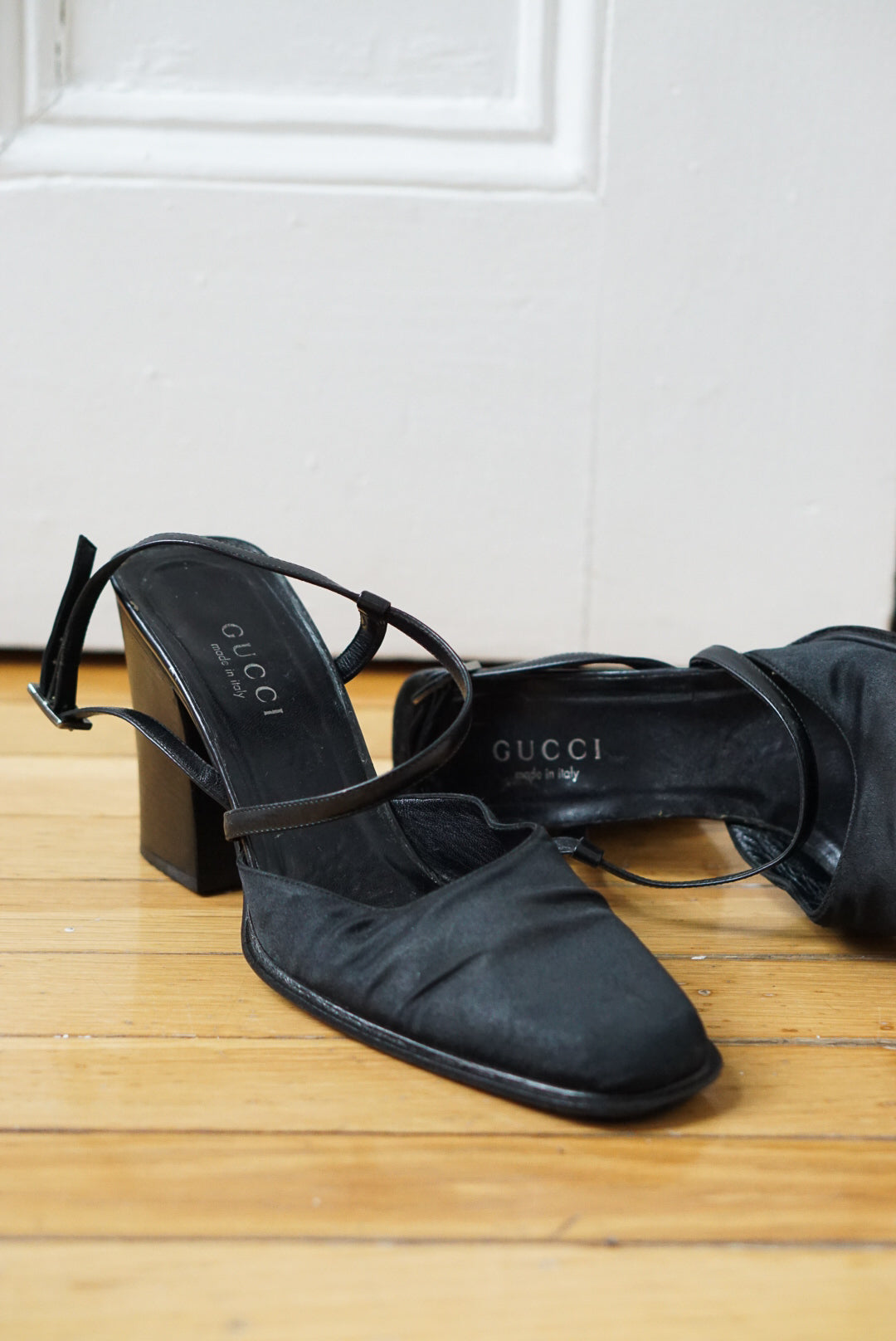 Gucci Black Strappy Slingback Heels | Size 9.5