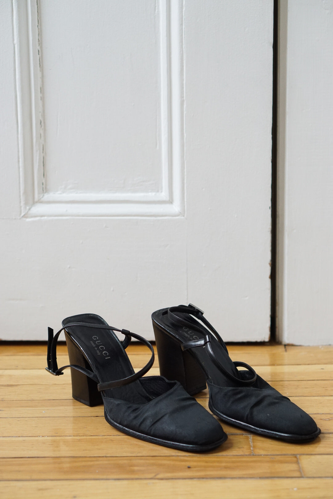 Gucci Black Strappy Slingback Heels | Size 9.5