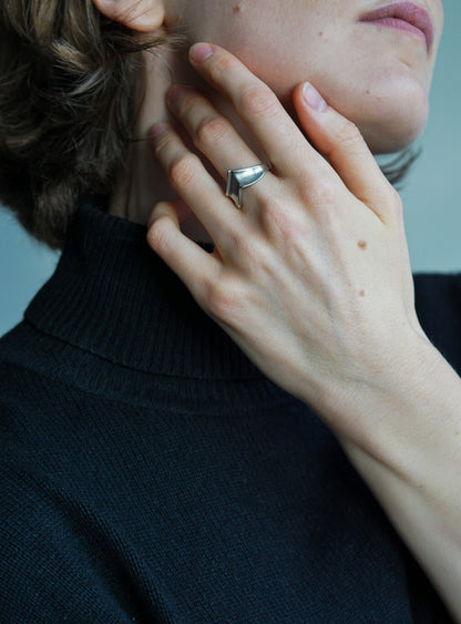 Sterling Silver Modernist Sculptural Band