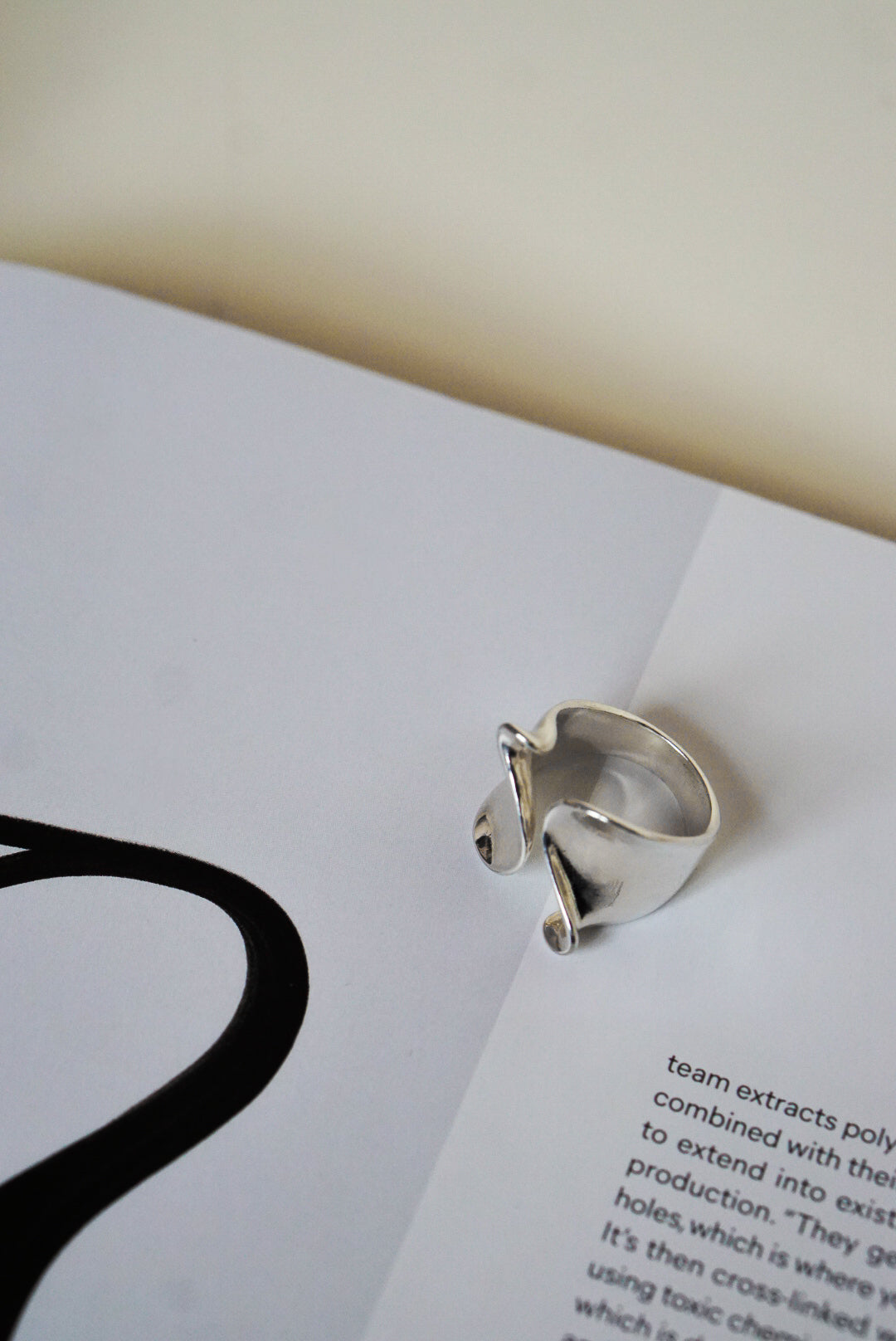 Modernist Sterling Silver Wave Ring