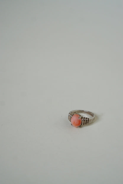 Sterling Silver Pink Coral Ring