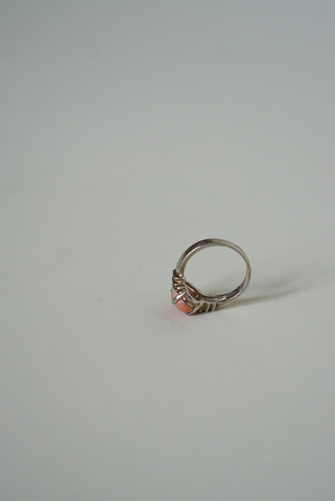 Sterling Silver Pink Coral Ring