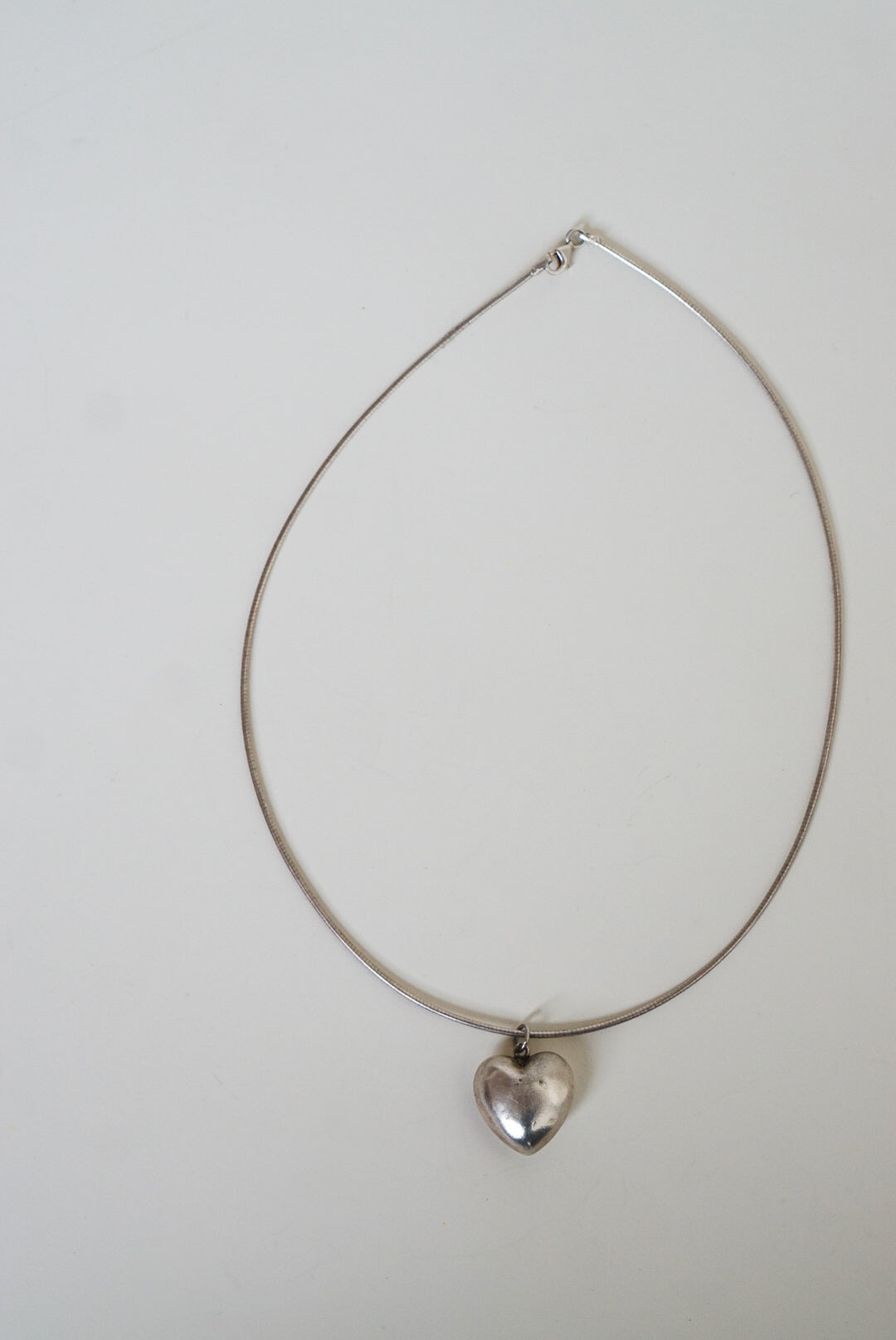 Sterling Silver Sculpted Heart Pendant Necklace