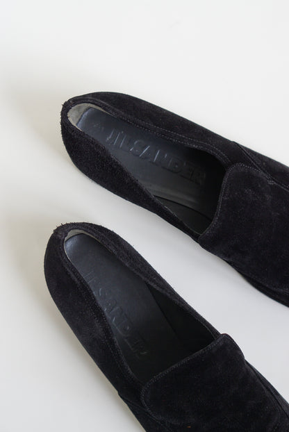 90s Jil Sander Black Suede Loafers | Size 37
