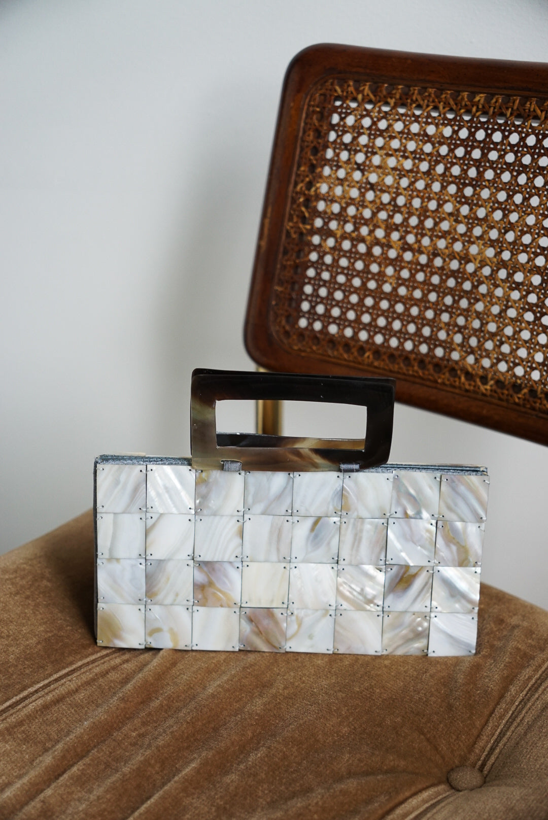 00s Iridescent Shell Mosaic Clutch