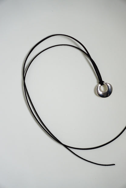 Sculptural Sterling Pendant on Black Suede Cord