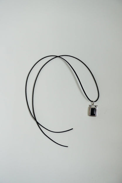 Sterling Onyx Pendant on Black Suede Cord