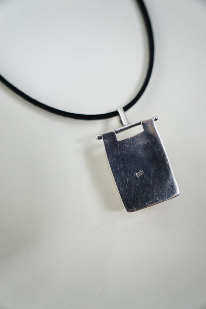 Sterling Onyx Pendant on Black Suede Cord