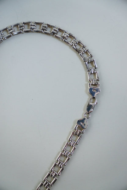 Italian Sterling Architectural Link Necklace