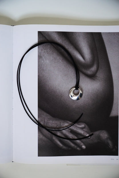 Sculptural Sterling Pendant on Black Suede Cord