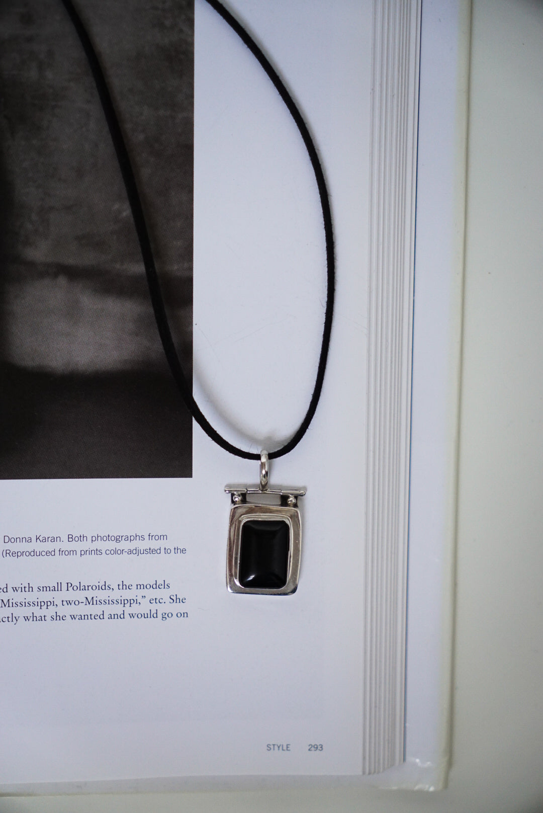 Sterling Onyx Pendant on Black Suede Cord