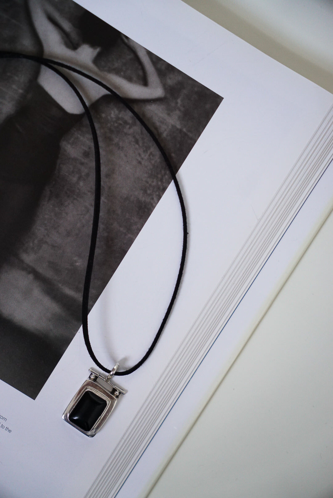 Sterling Onyx Pendant on Black Suede Cord