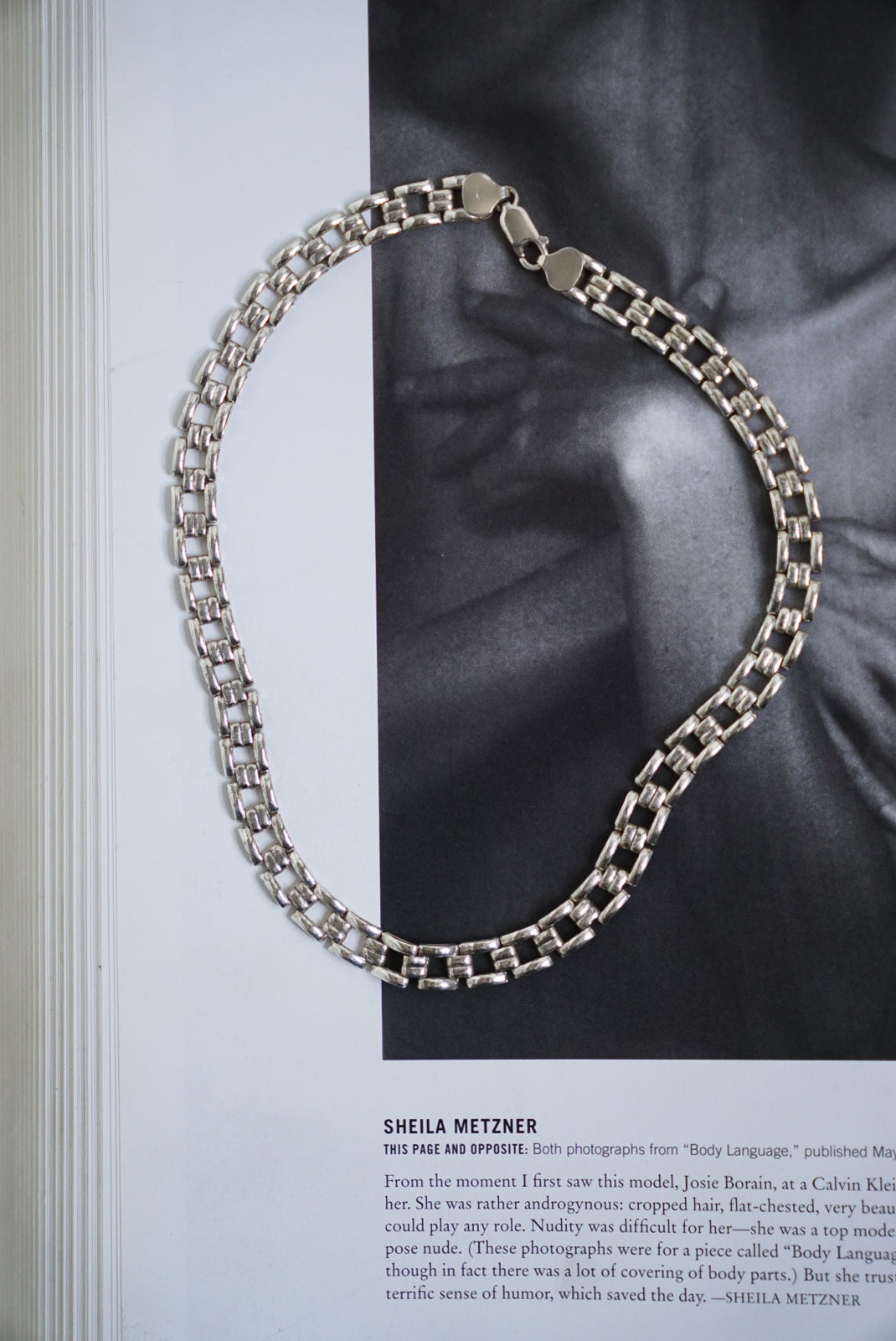 Italian Sterling Architectural Link Necklace