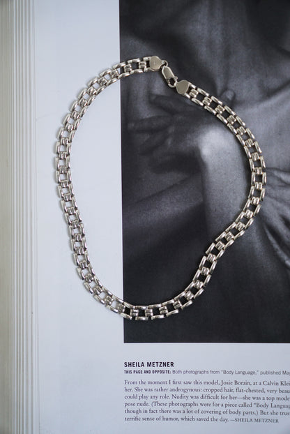 Italian Sterling Architectural Link Necklace