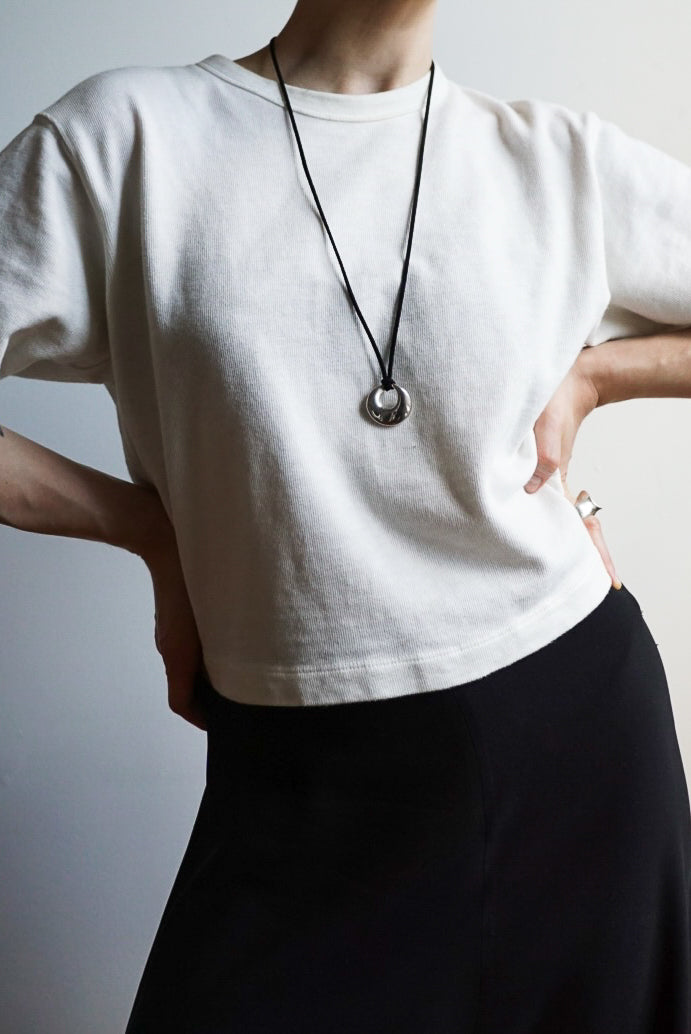 Sculptural Sterling Pendant on Black Suede Cord