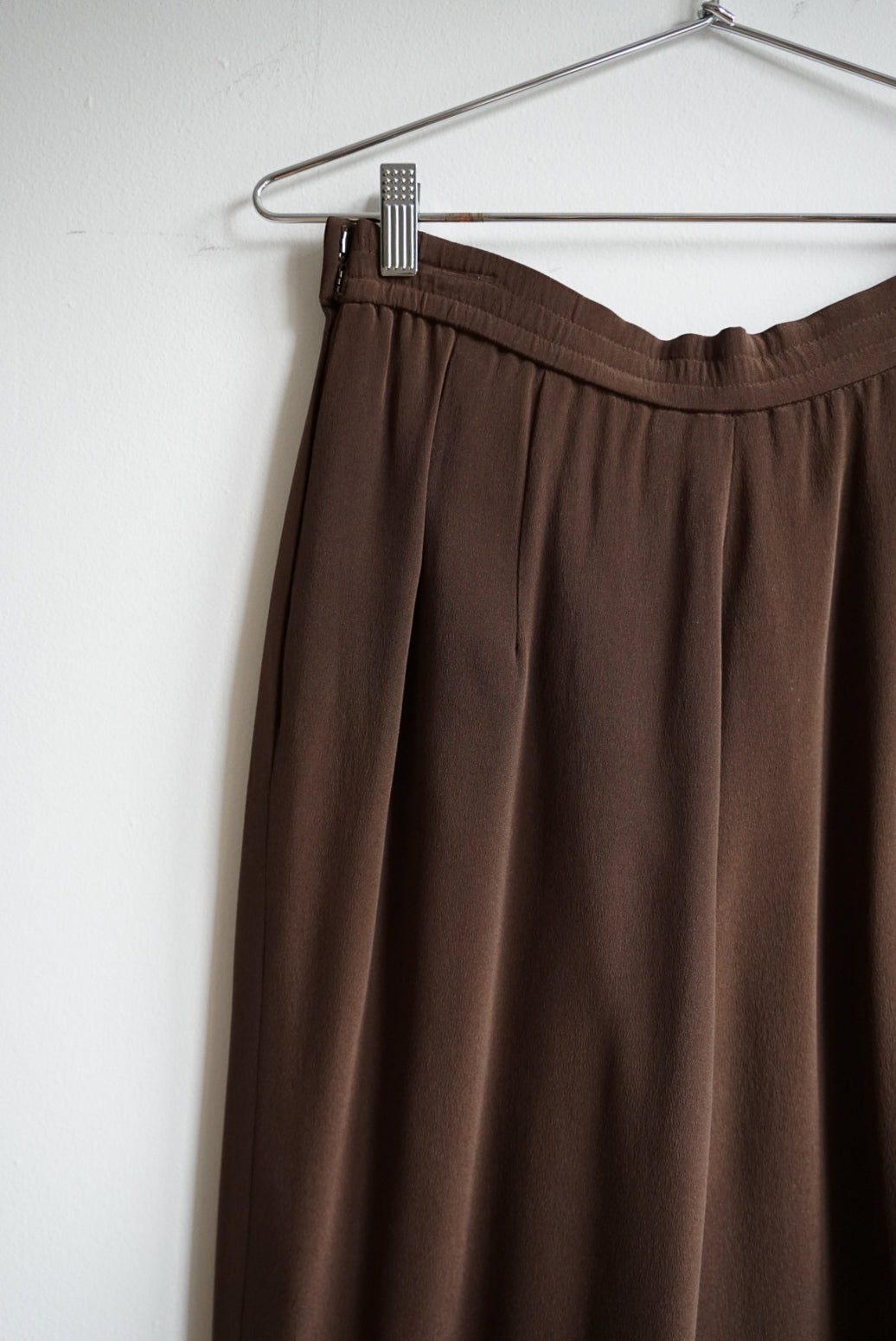 90s Espresso Silk Wide Leg Trousers | 29/30