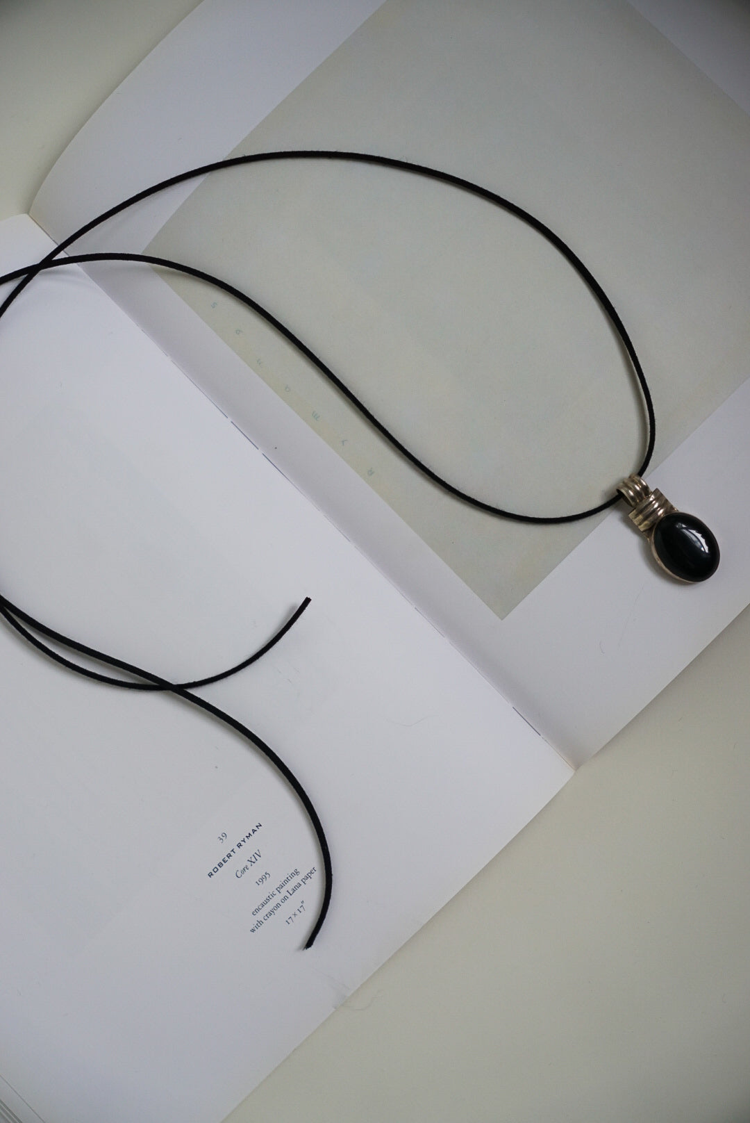 Sterling Oval Onyx Pendant on Black Suede Cord