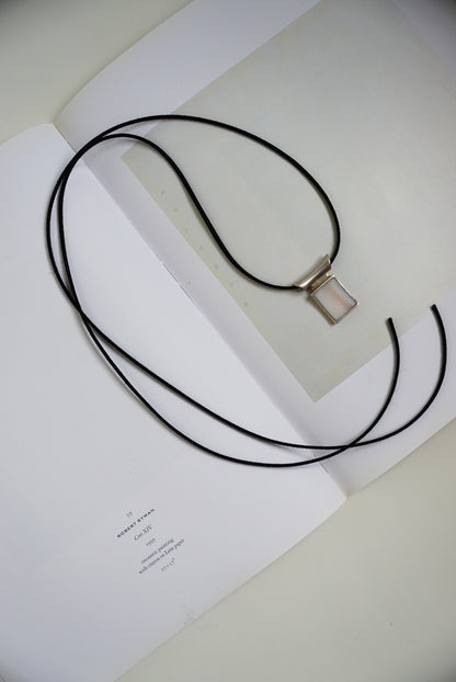 Sterling Mother of Pearl Pendant on Black Suede Cord