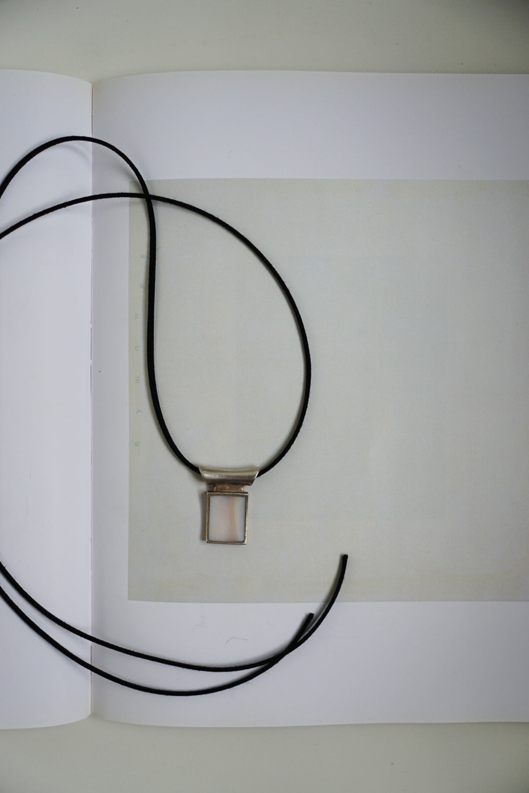 Sterling Mother of Pearl Pendant on Black Suede Cord