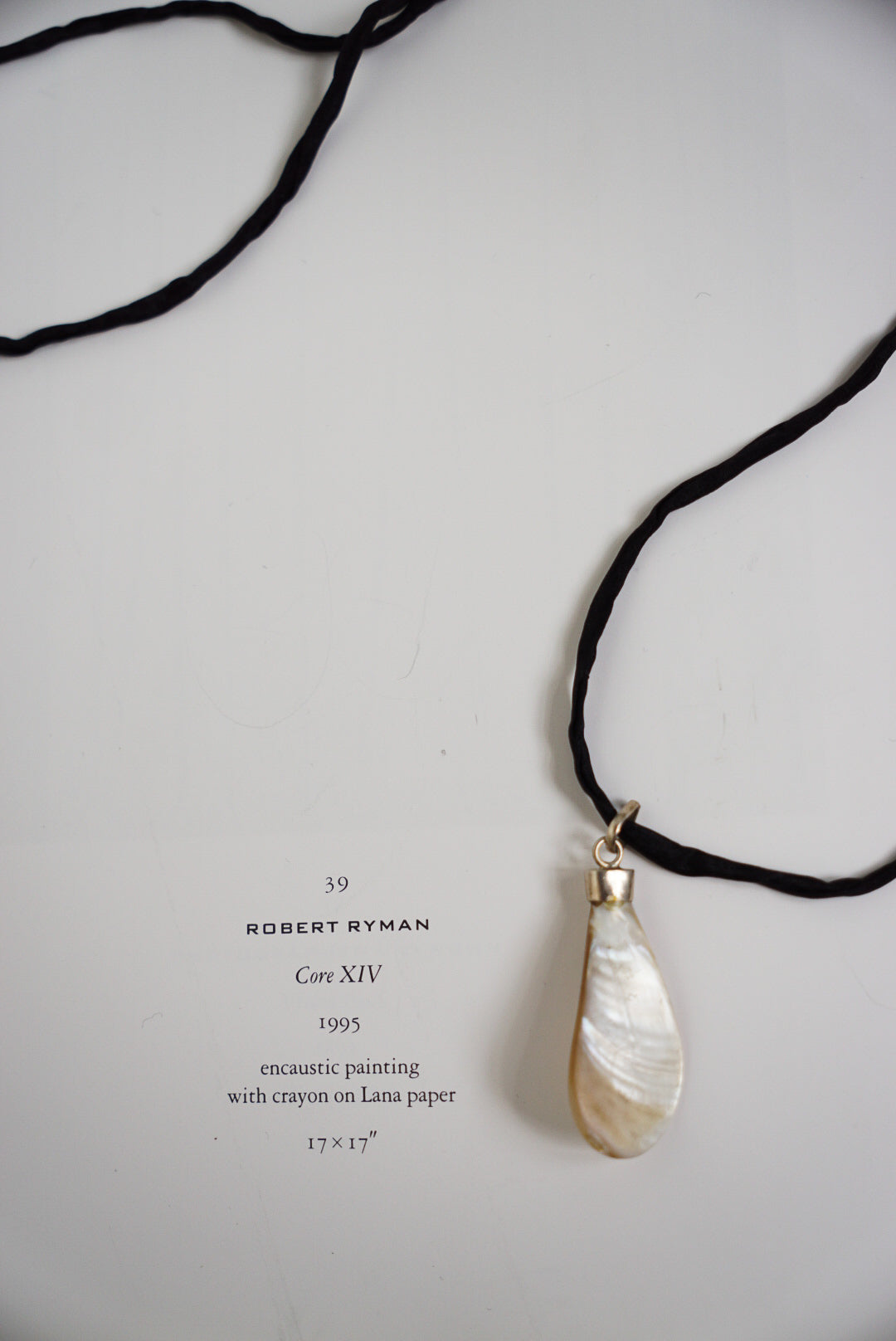 Sterling Baroque Pearl Pendant on Black Silk Cord